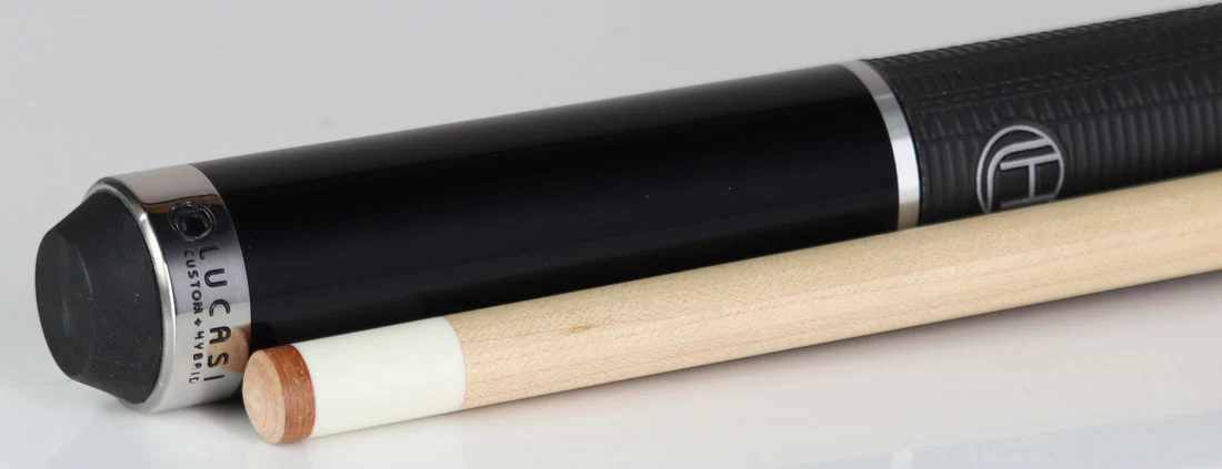 Lucasi Hybrid Midnight Black and Silver Rings Pool Cue with Sport Wrap - LHE10 - Image 3