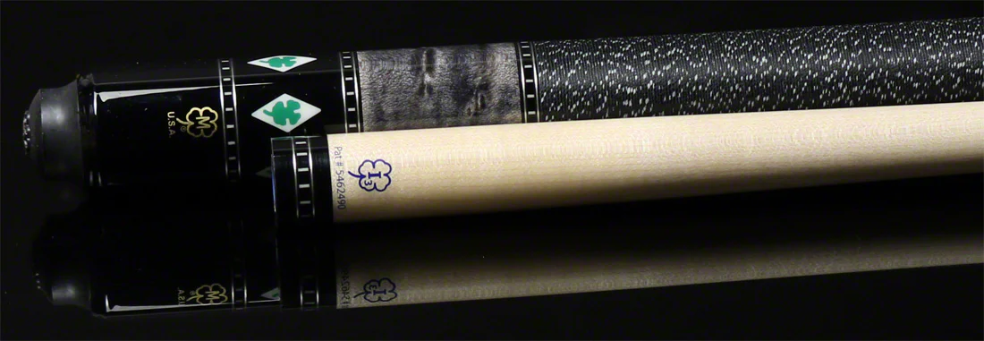 McDermott Select Series Light Gray Stained Birdseye Maple with Green Clover Inlays Pool Cue - SL03 - Image 5