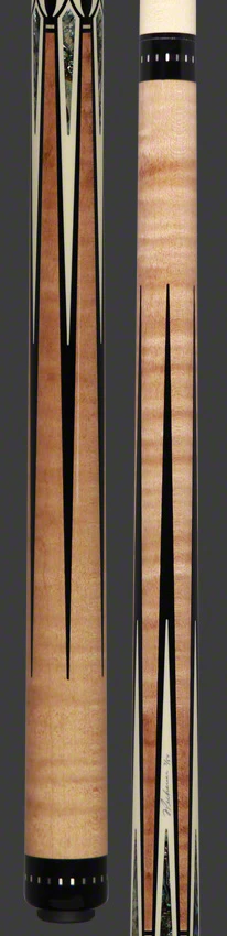 Pechauer Limited Edition Natural Stained Maple with Sim. Ivory and Abalone Points Pool Cue - PL23 - Image 3