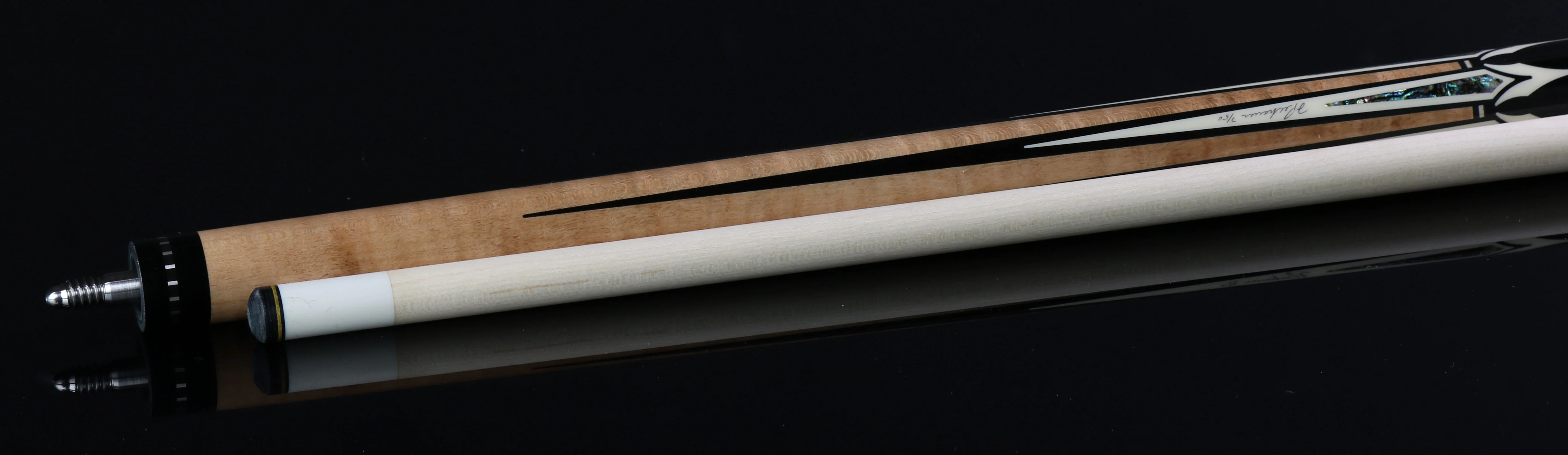 Pechauer Limited Edition Natural Stained Maple with Sim. Ivory and Abalone Points Pool Cue - PL23 - Image 5