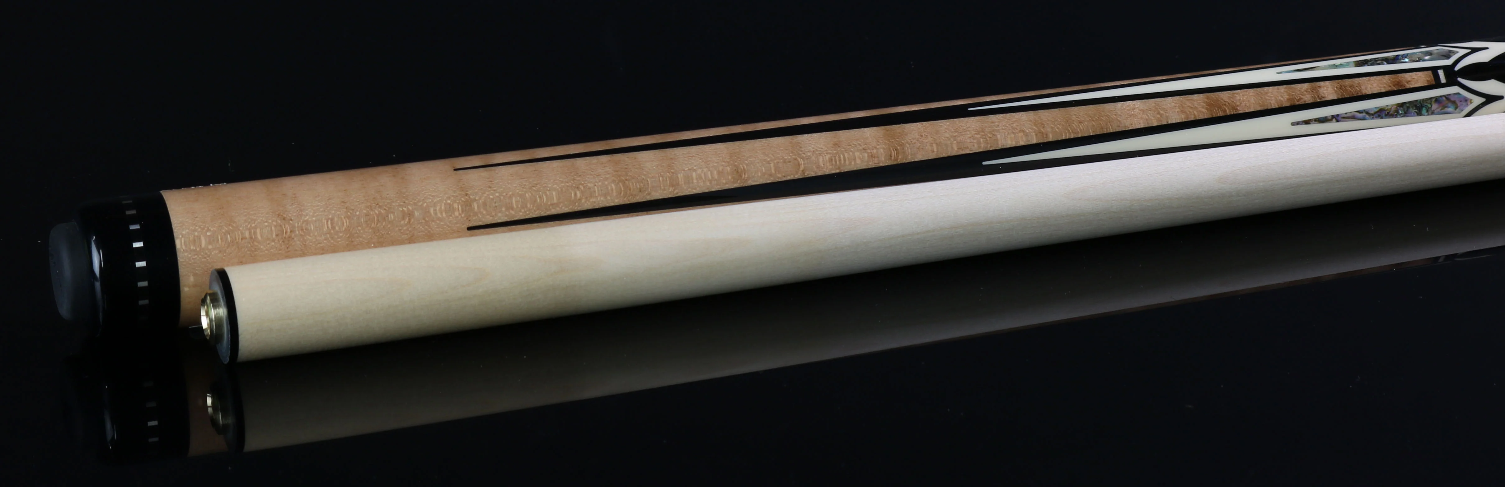 Pechauer Limited Edition Natural Stained Maple with Sim. Ivory and Abalone Points Pool Cue - PL23 - Image 6