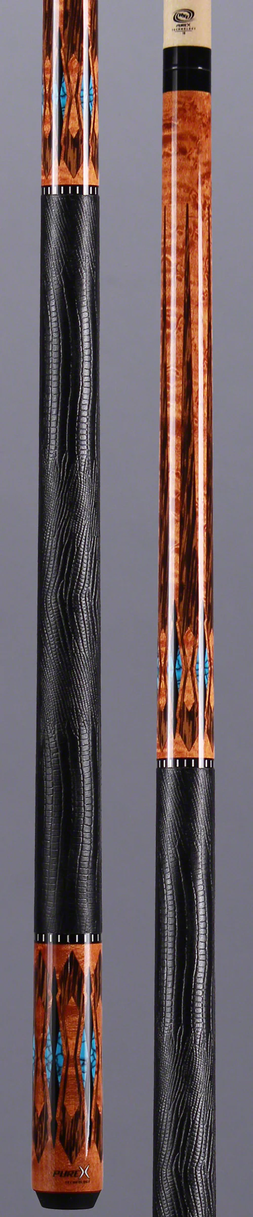 PureX Technology Pool Cue - Antique Birdseye Maple with Black Palm and Blue Recon Graphics - HXTE2 - Image 3