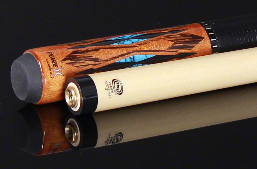 PureX Technology Pool Cue - Antique Birdseye Maple with Black Palm and Blue Recon Graphics - HXTE2 - Image 5